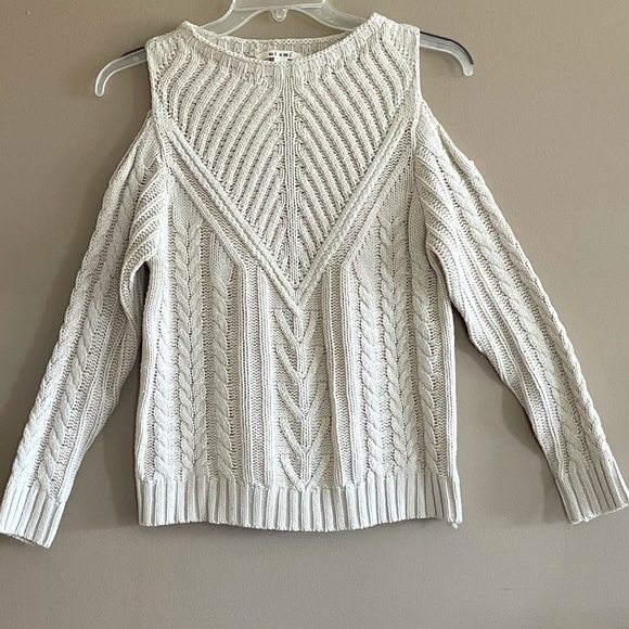 miami Sweaters - Miami Open Shoulder Cream Cable Knit Sweater. Size S
